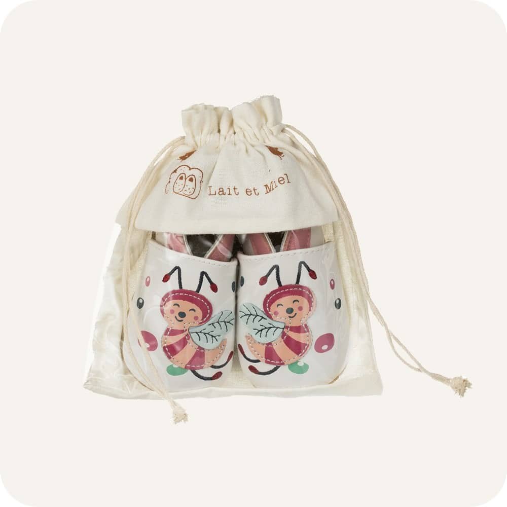 Chaussons bébé en cuir souple – Abeilles