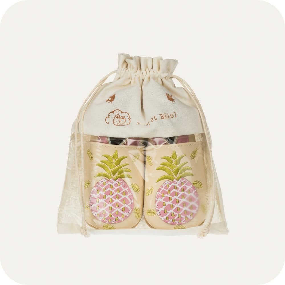 Chaussons bébé en cuir souple – Ananas