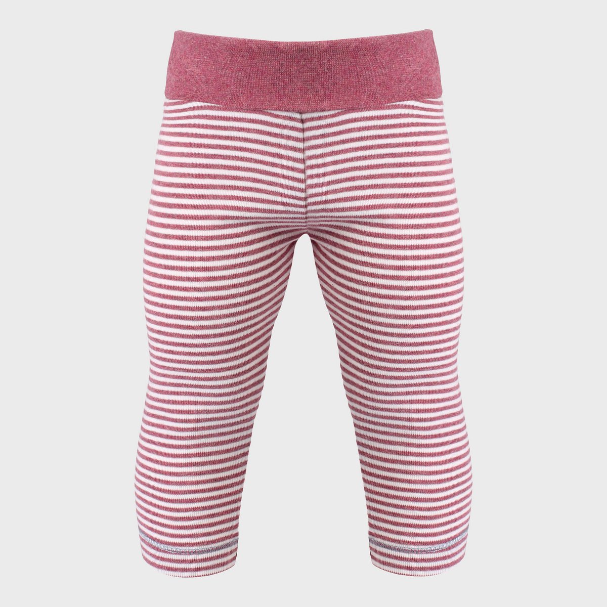 Legging Bébé en Coton Bio – Bordeaux & Rayures Écru