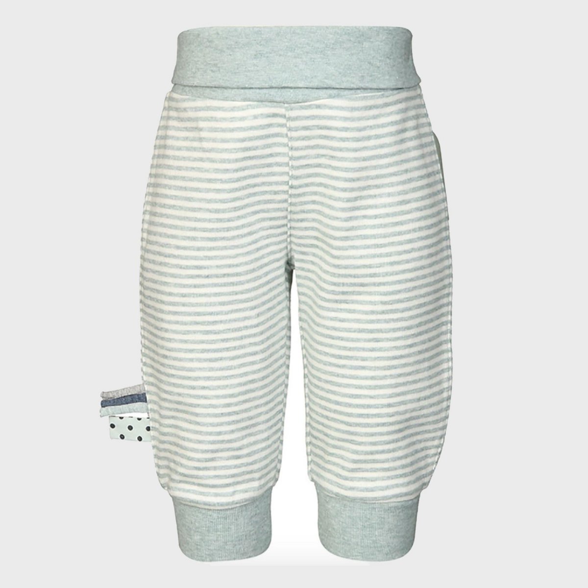 Pantalon Bébé en Coton Bio - Rayures Turquoises