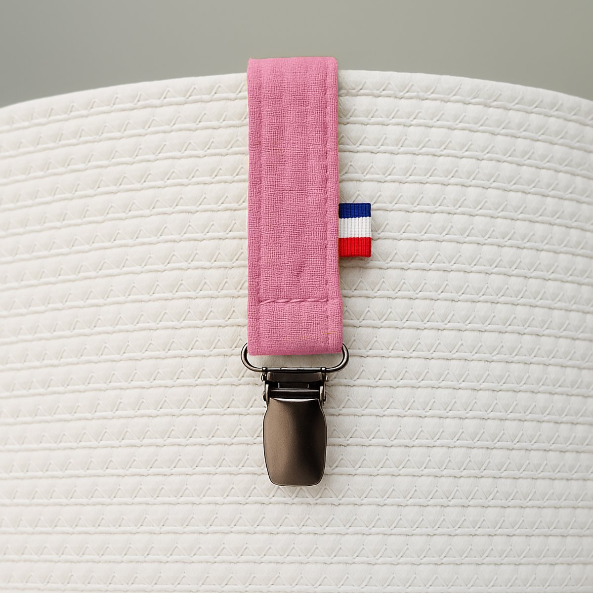 Attache-Tétine en Coton Bio – Teddy Rose