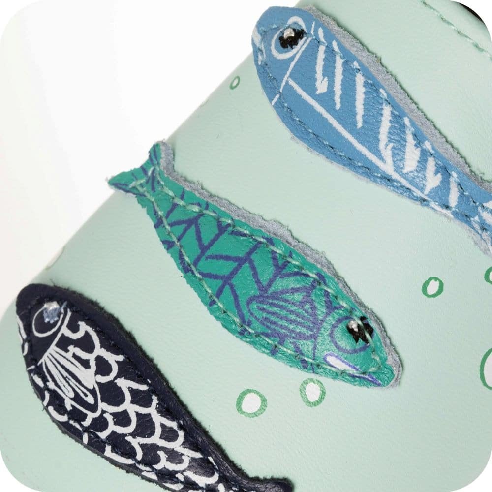 Chaussons bébé en cuir souple – Sardines