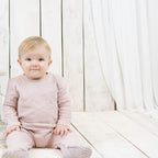 Pyjama Une-Pièce en Coton Bio - Rose mélangé